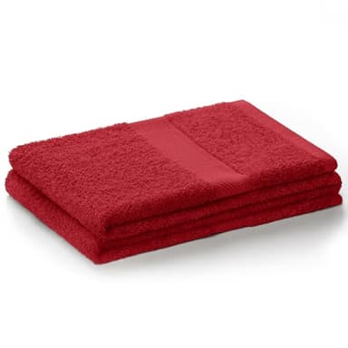 DecoKing Serviette de Bain 50x100 cm Coton Bambou Viscose Rouge Foncé Bordeaux Absorbant Antibactérien Bamboo Bamby