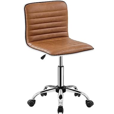 Yaheetech Chaise Bureau sans Accoudoir Hauteur Réglable à Dossier Confortable 120 kg pour Chambre Bureau Studio Brun Vintage