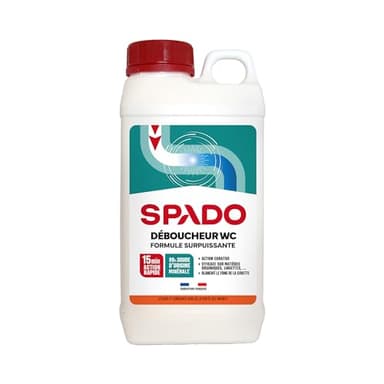 SPADO - Déboucheur WC microbilles - 2 en 1 - Dissout les matières organiques & fibres végétales - 1Kg - Fabrication française