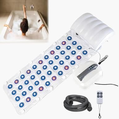 PoiToe Baignoire Balnéo avec Lumières LED, Machine à Bulles pour Salle de Bain, 93 Buses pour Un Massage Complet du Corps