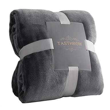 TASTHROW Flanelle Couverture Polaire, Moelleuse Couverture Polaire Epaisse, Jeté de Canapé Couverture Chaude et Douce en Peluche Plaid Polaire (Gris, 130x180cm)