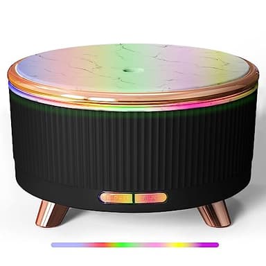 Diffuseur d'huiles essentielles et humidificateur-purificateur d'air 2 en 1 Ultra Silencieux 25DB Élimine Allergènes, Pollen, Acariens, Odeur, CADR 45m² Réservoir de 500ml avec Minuterie (Noir)