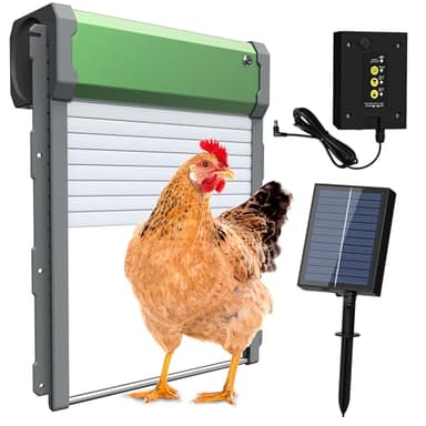 Porte Automatique Poulailler Grand Solaire: Porte Poulailler Automatique Solaire - FOFNON Trappe Poulailler Automatique avec Minuterie et Capteur de Lumière - Anti-Pincement Intelligente - IP65
