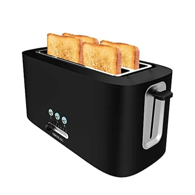Cecotec Grille-pain Toast&Taste 16000 Extra Double. 1630 W, Plastique avec 2 fentes longues extra-larges, 6 Niveaux de grillage