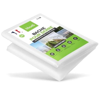 BIBODU Bache pour Serre Transparente 2 x 6M | Rendement Maximum - 800 Gauge & 200 Microns | Bache Serre de Jardin Parfait pour l'agriculture, Les Potagers et Les Jardins