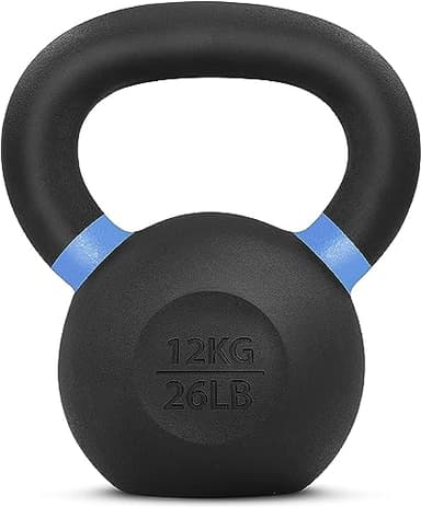 Yes4All SD7M Kettlebell en revêtement en poudre, 12 kg, bleu