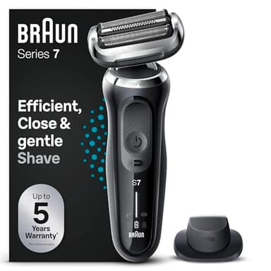 Braun Series 7 71-N1200s Rasoir Électrique pour Homme avec Accessoire Tondeuse de Précision Easyclick, 360° Flex, Technologie Wet & Dry, Rechargeable, Rasoir à Grille sans Fil, Gris