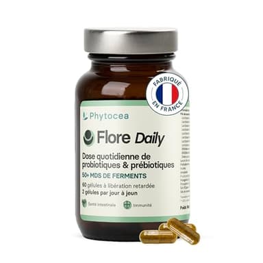 Phytocea - Probiotique Flore Intestinale | Complement Alimentaire | Transit Intestinal Constipation, Troubles Digestifs - 11 Souches Probiotiques Idéal Après Detox | 60 Gélules | Fabriqué en France