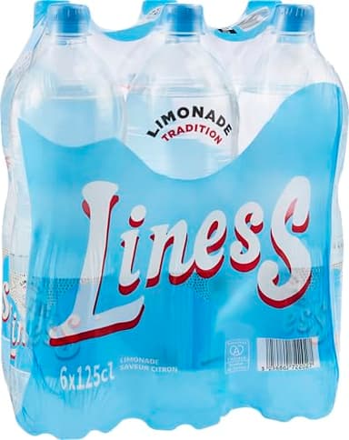 pack de 6 bouteilles pet 125 cl de limonade liness