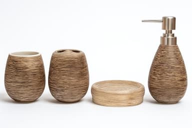 Percilun - Ensemble Salle de Bain Accessoire - Set Salle de Bain - Ensemble de 4 pièces - Accessoire Salle de Bain - Pot Brosse à Dent Salle de Bain - Kit Salle de Bain.