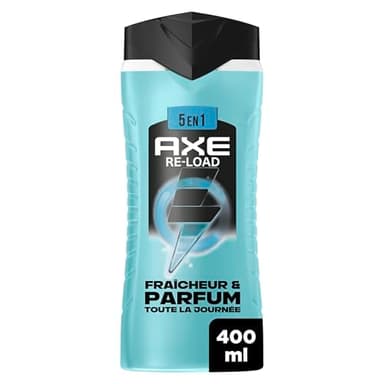 AXE - Gel Douche Homme 5en1 - Re-Load - 24h Hydratant - 87% d'Ingrédients d'origine naturelle - parfum frais & vivifiant - 400ml