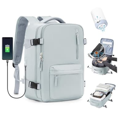 SZLX Sac à Dos Sous Vide Bagage à Main Pour Femmes, Sac à Dos Airbag Avec Système De Vide Pour Le Voyage, Ryanair Travel Ruscksack Taille Cabine Avec Pompe étanche Valise Sous Vide Pour Homme