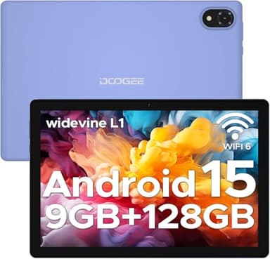 DOOGEE U10 Tablette Android 15, 9GB RAM + 128GB ROM (1TB TF), 10 Pouces Tablette Tactile 2024, Quad-Core 2.0 GHz, WiFi-6 / BT 5.0 / GMS / 5060mAh / 1280 * 800 / 8MP+5MP / Widevine L1, Violet