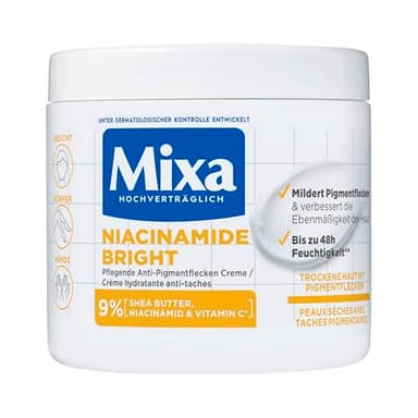 Mixa Niacinamide Bright Crème hydratante anti-taches tout usage Convient pour le visage, le corps et les mains 400 ml