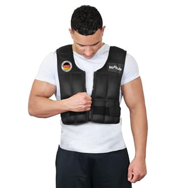 DH FitLife Gilet lesté 10KG/20KG/30KG pour la musculation, Weighted Vest, Veste lestée Ajustable, Entraînement à la force et l'endurance, pour course à pied, pompes,tractions (Noir-10KG)