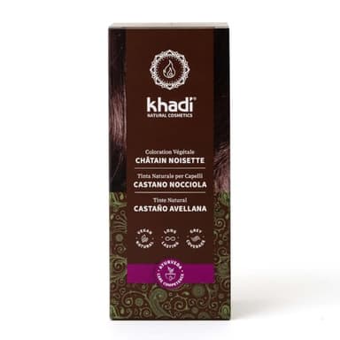 khadi CHÂTAIN NOISETTE Coloration végétale - Coloration pour cheveux pour un châtain brillant à un chocolat saturé - naturelle 100% végétale & naturelle - 100g