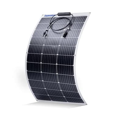 Topunive Panneau solaire flexible 100 W 12 V monocristallin flexible 100 W 12 V pour batteries 12 V caravane, camping-car, bateau, yacht, marine