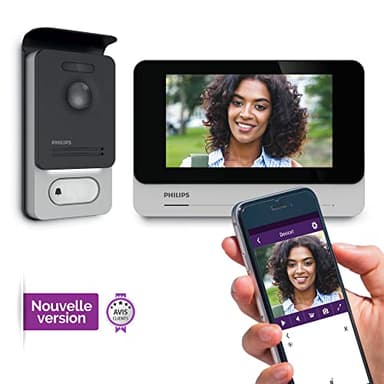 Philips WelcomeEye Connect 2 – Visiophone Filaire connecté au Smartphone, Contrôle d'accès RFID, Fonction Message d'absence Visiteurs, Fonction Intercommunication et Monitoring - 531036