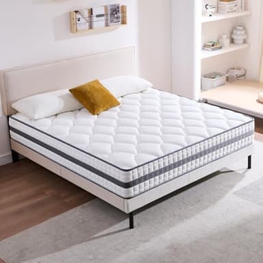 Twirest Matelas 140x190x25 cm Matelas Hybride en Mousse à mémoire de Forme à Ressorts ensachés,Durable et Doux pour la Peau, Durable et Respirant (140x190x25)