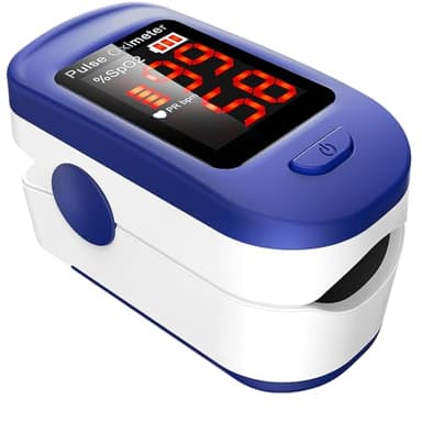 Oxymètre de Doigt Professionnel AGPTEK, Oxymètre de Pouls Numérique Électronique avec Moniteur de Fréquence Cardiaque Saturomètre Capteur d'Oxygène Écran LED Étui Lanière inclus-Noir