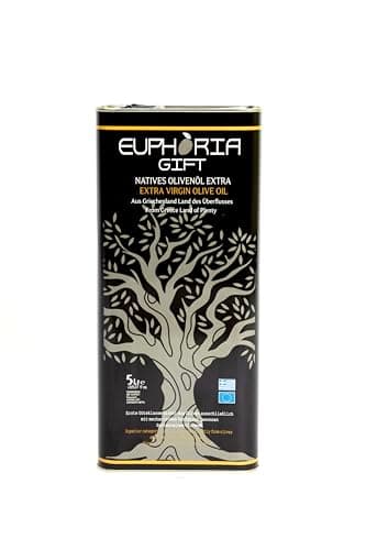 Euphoria Gift - Huile d'olive de qualité premium | Extra vierge de Grèce | Pressée à froid |Récolte Novembre 2025|Première classe|Olives cueillies à la main|Bidon de 5 litres