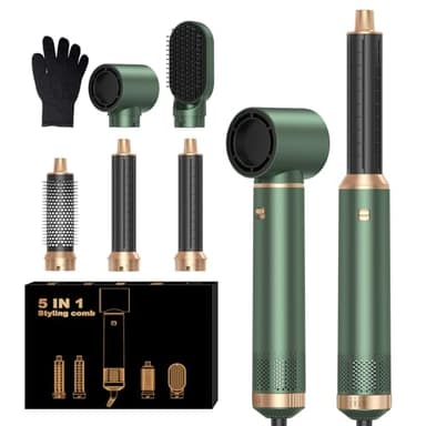 Air Brush 5 en 1 OKWRAP Air Styler Pro 5 in 1 Seche Cheveux 5 en 1 Avec Seche Cheveux Boucleur, Airbrush Cheveux, Brosse Lissante, airbrush 5 en 1 5 en 1 Pour Sécher, Boucler, Lisser