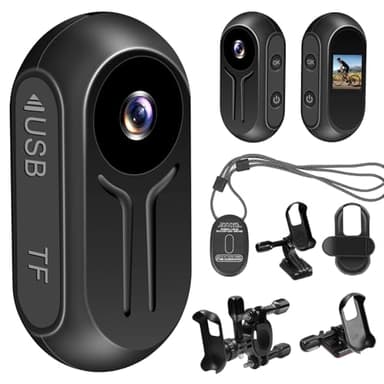 LXMIMI Caméra d'action Améliorée, Minicaméra d'action Sportive 120°, Petite Caméra de Corps Magnétique, Camera Vidéo Sportive HD 1080P avec Écran d'affichage pour Les Casques de Vélo et de Moto