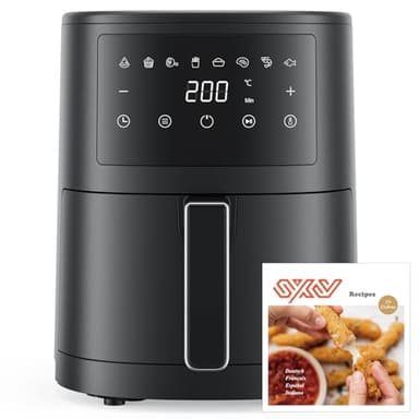 Innsky Air Fryer 3.5L, Friteuse sans Huile, 1500W Airfryer Compacte, 8 Programmes, Ecran Tactile LED, Moins D'Huile et Économisé d'Énergie, 50db Faible Bruit, Jusqu'à 3 personnes, Noir
