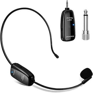 XIAOKOA Microphone sans Fil,UHF Wireless Microphone,Transmission sans Fil de 50m,pour Guide Touristique/Enseignement Discours