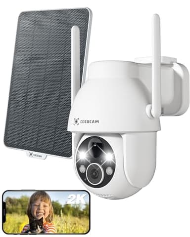 COCOCAM 2K Camera Surveillance WiFi Exterieure sans Fil sur AI Détection Humaine, Vision Nocturne Couleur, Audio Bidirectionnel, 2.4GHz WiFi, Cloud