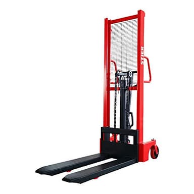 Stier Chariot hydraulique 1000 kg : Puissant empileur à mât Simple, capacité de Charge de 1000 kg, portée de Levage 85 mm - 1600 mm, Levage Pratique par pédale