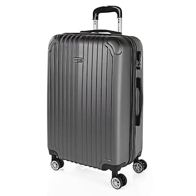 ITACA - Valise Rigide Grande Taille 158 cm - Bagage Soute 23 kg Solide ABS - Trolley Valise Moyenne - Bagage Taille Moyenne. Cadenas à Combinaison Valise Extensible, Anthracite