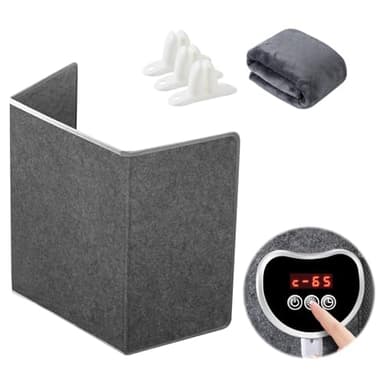 Chauffage de bureau infrarouge - Panneau chauffant infrarouge - Chauffage infrarouge pliable - Chauffage sur pied - Température réglable de 35 à 70 °C - Avec fonction minuterie - 52 x 100 cm