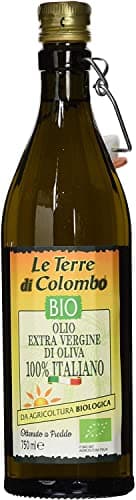 Le Terre di Colombo – Bouteille d'Huile d'Olive Extra-Vierge BIO 100 % Italienne avec Bouchon Mécanique - BIO - 0.75 L