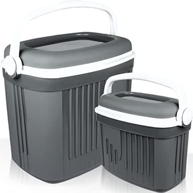 Stimo Lot de 2 glacières 32 l + 8 l - Sac isotherme - Gris