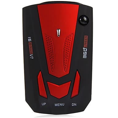 Détecteur de radar LED à 360 degrés 16 bandes pour voiture Rouge