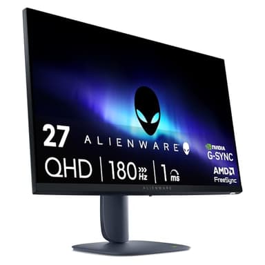 Alienware 27 Écran PC Gaming - AW2725DM, QHD (2560x1440), 180Hz, Fast IPS, 1ms, Compatible NVIDIA G-Sync, AMD FreeSync, 95% DCI-P3, HDR400, DisplayPort, 2 HDMI, 3 USB, Garantie 3 Ans