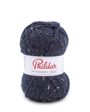 Phildar - Pelote de Laine Phil Randonnees - Laine à Tricoter - 40% LAINE,10% ALPAGA,5% VISCOSE,45% ACRYLIQUE - Aiguille n°4.5 - Couleur INDIGO