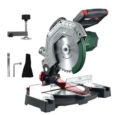 Scie radiale et à onglet pour batterie au lithium Makita 18 V (sans batterie), lame de scie Ø 210 mm, coupe biseautée 0-45°, plateau de table en aluminium moulé sous pression, avec guide laser