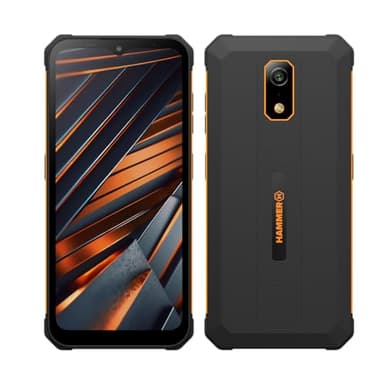 Smartphone Hammer Iron Va sans contrat Robuste, Double SIM, puissante Batterie 6500 mAh, 64 Go + 4 Go de RAM, Android 14, caméra 13 Mpx avec capteur de Vision Nocturne IP69, 300 Heures en Veille