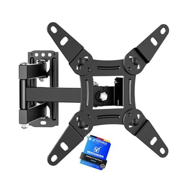 GRIFEMA Support Mural TV 13-43 Pouces - Fixation Murale TV Peut Contenir Jusqu'à 20KG, Accroche Television Mural Orientable (± 90°), Incline (+ 8°, -12°) et Étend, Support Vesa pour TV Plat/Incurvé
