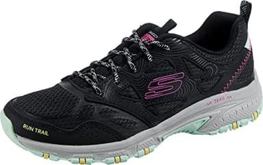 Skechers Baskets Hillcrest-Pure Escapade pour Femme, Nvtq, 36 EU, Bordure en Maille de Cuir Noir, 37.5 EU