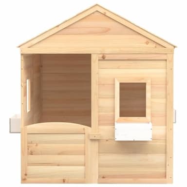 vidaXL Maison de Jeux et Porte verrouillable/Fleurs Bois Massif Sapin, Maison de Jeux en Bois, Aire de Jeux pour Enfants, Tours de Jeux
