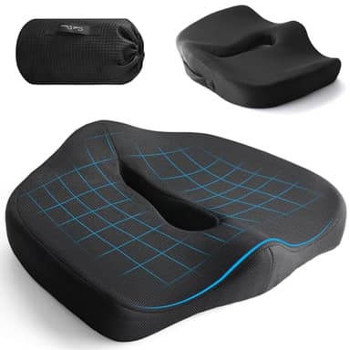 TOSUTO Coussin Coccyx,Coussin Chaise Bureau Orthopédique en Mousse à Mémoire de Forme,Assise pour Soulager la Douleur Sciatique,Fesses,Anti-Glissant,Coussin Assise Ergonomique pour Voiture/Bureau