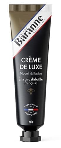 Baranne - Crème de Luxe NOIR - Cire d'Abeille Française - Entretien Chaussure Cuir - Ravive Les Couleurs, Nourrit et Assouplit - Soin en profondeur, Brillance Supérieure Longue Durée - Tube 100mL