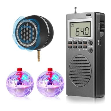 Vjsujehgy Kit D'Équipement Spirit Box de 4 Pièces avec 2 Balles Lumineuses à LED, 1 Haut-Parleur Spirit Box. Kit D'Équipement Paranormal pour, Le Bureau et L'Extérieur.