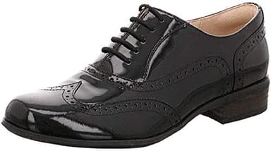 Clarks Femme Hamble Oak Béžová, Noir Black Pat, 39 EU