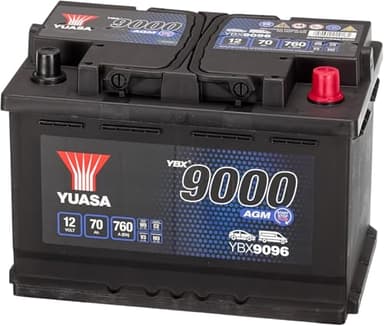 Yuasa YBX9096 Batterie voiture 12 V 70 Ah 760 CCA AGM Start Stop Plus