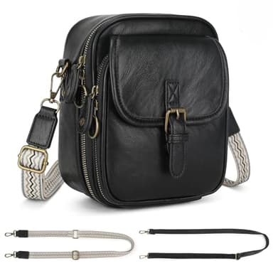 Sacs bandoulière femme,Petit Sac à Bandoulière,Sac à Main Femme Bandoulière En Cuir PU Besace Messenger Téléphone Sacoche Avec Large Sangle Réglable et Amovible