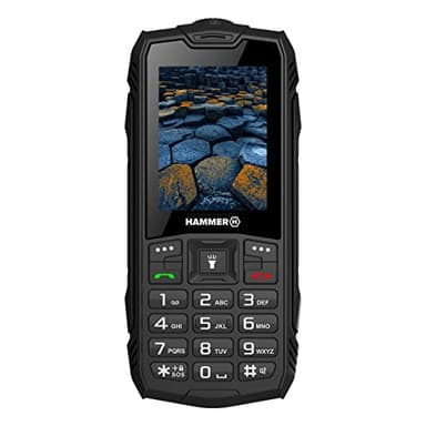 Hammer H Basalt all carriers 0.32GB Télephone Portable Incassable Debloqué IP68 Résistant Etanche Antichoc, Dual SIM, Batterie 1800mAh, Grosses Touches, Radio FM, MP3, Caméra, Lampe de Poche, Noir